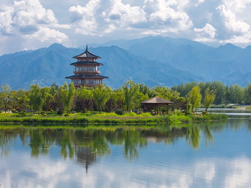 The ecological and cultural tourism area of the Meibei lake system